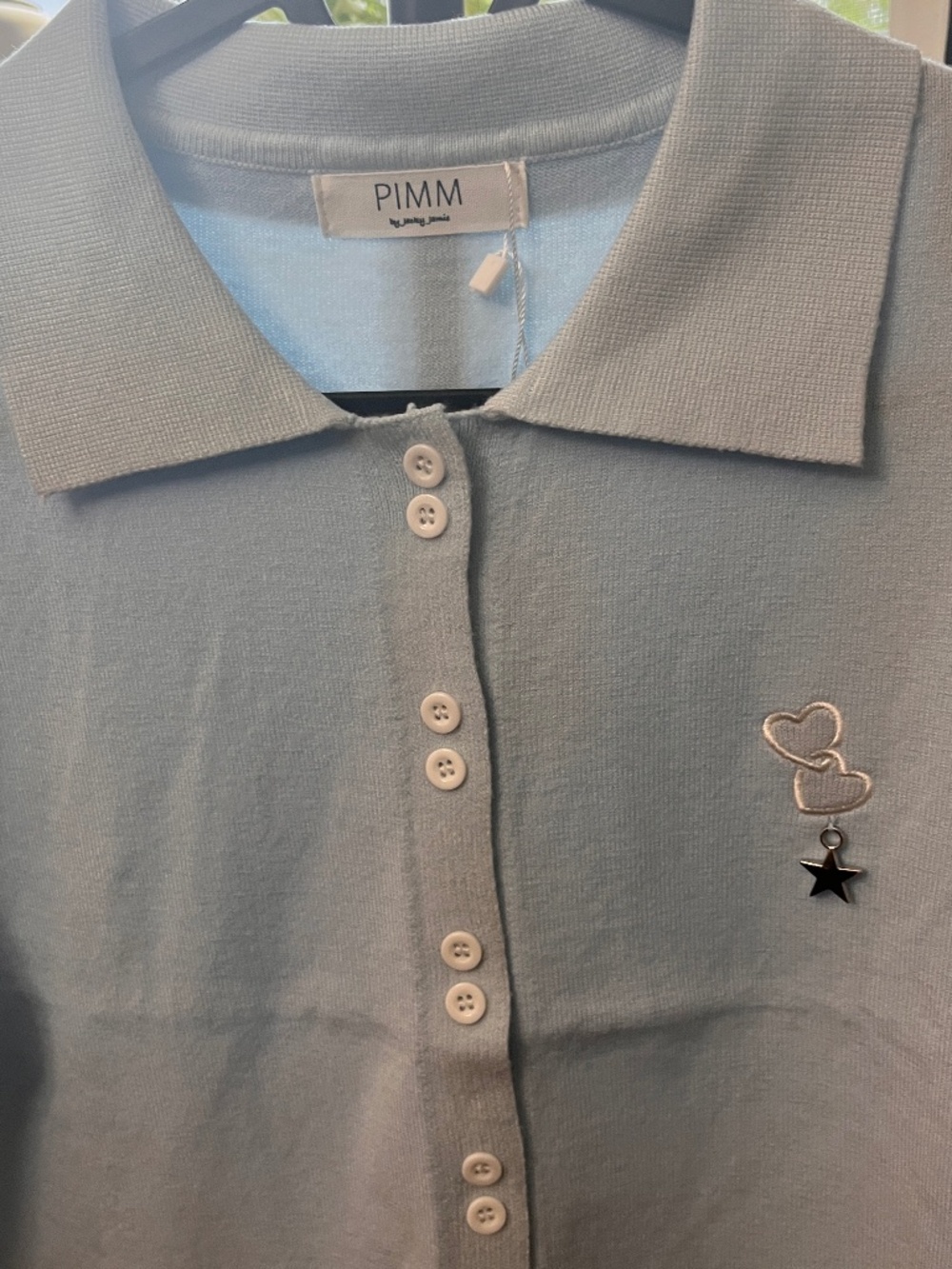 Elegant knitted Blouse top light blue